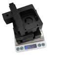 Upgrade Your 3D Printer With This Z Axis Motor Cage Kit For Front Or Back Mounting It Reduces Wobble And Ripple Using Durable Aluminum Alloy Compatible With Standard 42 Stepper Motors And Easy Direct Install. black aluminum alloy Z axis motor cage kit on digital scale
