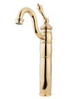Heritage Vessel Sink Faucet With 4-Inch Cover Plate, Single Handle, Solid Brass Construction, Chrome Finish, side view