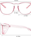 Badass Anti Fog Safety Glasses With Side Shields For Women And Girls Block Blue Light Dust And Pollen, pink lens, 5.91x2.16in size.