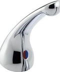 Chrome Single Lever Faucet Handle Kit With Button And Set Screw For Easy Upgrades, showing polished handle in side profile