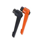 Top Notch Metal Clamping Knob With Buttery Smooth Adjustable Female Thread Lever Handle For Auto Shop Diy Builds Solid Locking Grip Fastening Nut In Bright Orange, showing orange and black knobs.