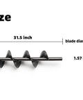 Heavy Duty Garden Planting Auger Drill Bit With Tungsten Carbide Tip For Cordless Drills, 31.5 inch length, 1.57 inch diameter