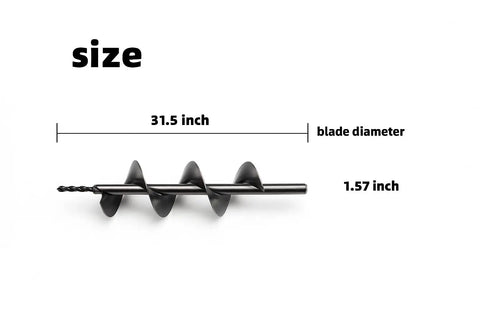 Heavy Duty Garden Planting Auger Drill Bit With Tungsten Carbide Tip For Cordless Drills, 31.5 inch length, 1.57 inch diameter