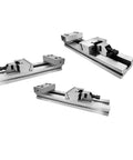 Straight Up Heavy Duty Machine Vise With Six Inch Jaw Width, Fifty Millimeter Clamp Height, And Two Hundred Millimeter Max Opening in silver finish.