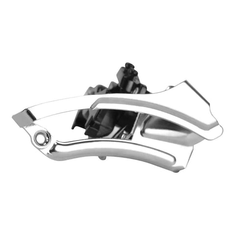 Side view of a Front Derailleur Clamp On Three Speed For Mountain And Road Bikes With Top Or Bottom Routing Adjustable 31 8Mm To 34 9Mm Clamp Size