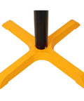 Heavy Duty Roller Stand Shop Workhorse 170 Lb Load Capacity Height Adjustable 27.5 To 46.6 Inches tough yellow four foot steel base bottom view