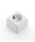 Heavy Duty White Wall Outlet Socket With Ground Wire Switch 16A 220V EU Standard 2 Gang 1 Way showing dual socket design.