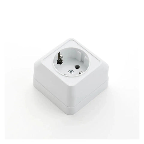 Heavy Duty White Wall Outlet Socket With Ground Wire Switch 16A 220V EU Standard 2 Gang 1 Way showing dual socket design.