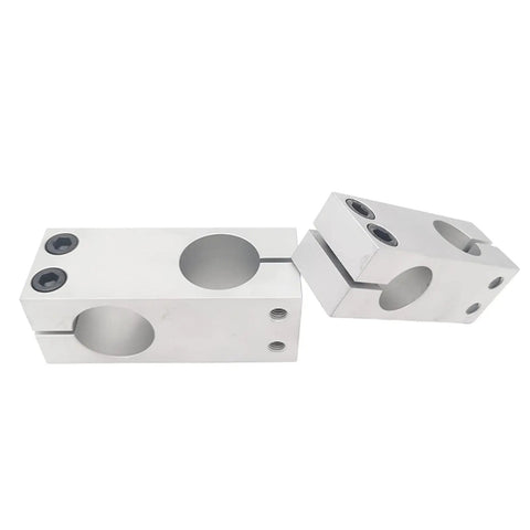Two Piece Aluminum Alloy Linear Motion Rail Guide Cross Type Connector For 16x16mm Shaft in side-by-side view