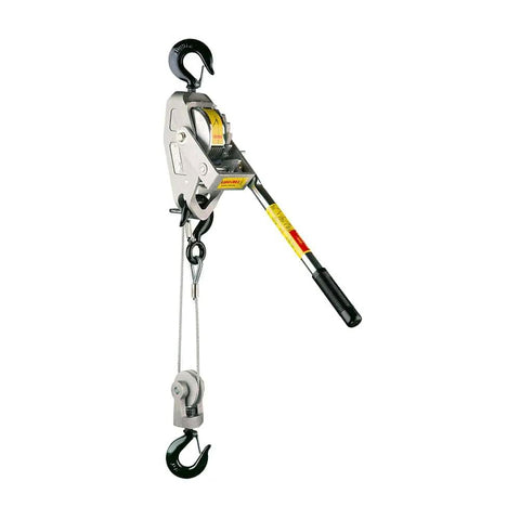 Industrial Grade Cable Come Along Ratchet Winch Hoist With Double Or Single Line Lift Capabilities One And One Eighth Ton Capacity