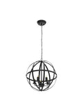 Vintage 5 Globe Pendant Light With Dope Adjustable Chain Metal Flush Mount Chandelier In Matte Black For Kitchen Island Dining