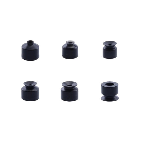 10 Pack Heavy Duty Silicone Vacuum Suction Cups For Pfg Pneumatic Manipulator Nozzle Black Grippers set of six various shapes.