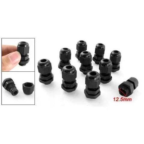 25 Pack PG7 Black Plastic Waterproof Cable Glands Joints For 3 To 6.5mm Wires With 9mm Thread IP68 Seal Nylon Durable Kit