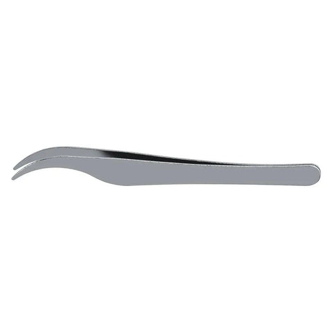 Curved stainless steel tweezers from Stainless Steel Watch And Eyewear Repair Kit With Tweezers And Screw Set, All In One Handy Universal Multi Purpose Diy Tool For Eyeglasses, Sunglasses, Watches, Laptops And Electronics.
