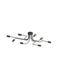 Eight Light Sputnik Ceiling Fixture In Matte Black Cool Industrial Chandelier Semi Flush Mount For Living Room Bedroom Dining Room