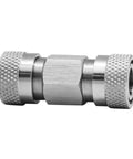 Side view of HMKUGO stainless steel double 8mm female quick-disconnect coupling adaptor
