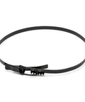 Pro Grade 19 1/8 Inch Band Clamp For Dust Collector Rock Hard Dust Bag Sealer shown in black steel, ideal for dust collection port sealing.