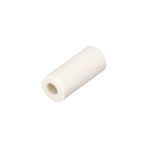 Ceramic tube insulator, 2mm diameter, white with single bore for wiring insulation.