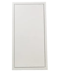 Beefy Metal Access Panel 14 By 29 Inch With Spring Lock No Key Needed For Drywall And Ceiling White Steel Door Front View