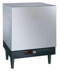Heavy Duty 12 Kilowatt Booster Water Heater 16 Gallon Top Shelf Fast Recovery Tank in silver, ideal for commercial kitchens.