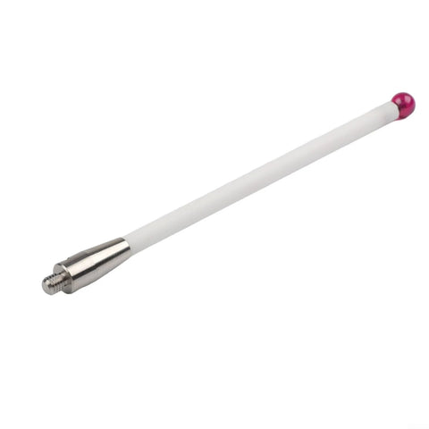 ArtHoval CMM touch probe stylus with white ceramic shaft and Ø6mm pink ball, threaded metal shank