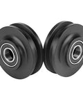 Two-Piece U-Groove Barn Door Wheel Set for DIY Installations, Heavy-Duty Pulley Bearings for Smooth Sliding and Balanced Operation