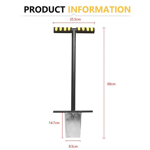 Detailed view of Stainless Steel Soil Sampler Probe T Type Test Kit with chamfered head, shown with measurements.
