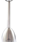 Egg Topper Opener Tool With Vibration Cut For Soft Boiled Eggs in stainless steel, side view of shell cutter to remove the top.