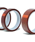 Three rolls of Premium Kapton Tape 1 Inch By 36 Yard Polyimide High Temp Tape With 1.5 Mil Silicone Adhesive for PCB work.