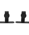 Top Shelf Heavy Duty Sliding Barn Door Roller Kit With Whisper Quiet Gliders and Smooth Operator Hardware, black steel brackets.
