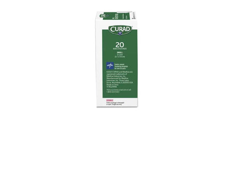 Box of Non Stick Wound Care Pads 2 By 3 Inches 20 Count For Ouchless Removal Keeps Wound Dry And Clean with product details visible.