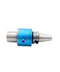Heavy Duty Cnc Milling Fixtures Engineered Beefy For BT40 And BT50 Tapers shown in blue with seamless internal coolant flow design.