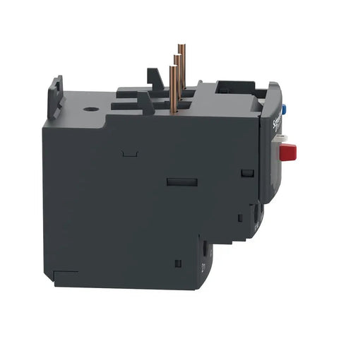 Side view of TeSys DPER32 Thermal Overload Relay with manual and auto reset, screw clamp terminals for 23-32 amp load protection.