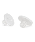 Badass Replacement Screws Built Tough As Nails For Samsung Freestyle 1 And 2 Projector Carbon Fiber Base Attachment Hardware White Two Pack No Drama Install showing two white screws with flat heads.