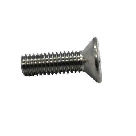 Killer Quality A2 Stainless Steel Socket Countersunk Screws M3 X 12mm Hex Drive Flat Head Bolts 100 Pcs side view of a single screw.