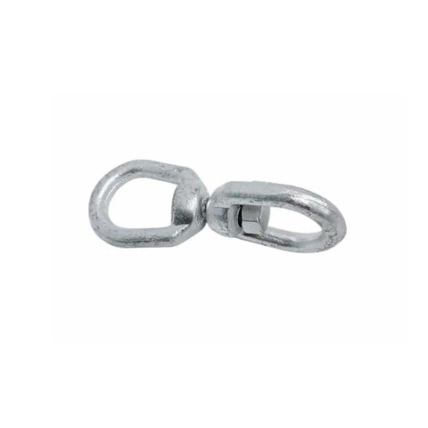 Heavy Duty Three Eighth Inch Eye And Eye Swivel for Marine Mooring, 3/8 inch Galvanized Steel, rated 2250 lbs.