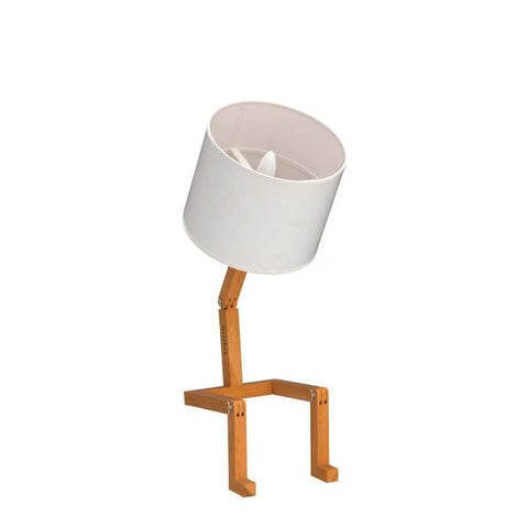 Cute Desk Lamp With Wood Base And Changeable Shape, Modern Table Lamp For Bedroom Study Office And Kids Room, Ivory Linen Lampshade