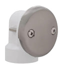 Top Shelf 14 By One And A Half Inch White Tubular Bath Waste Overflow Kit drain stopper with bright satin nickel finish.
