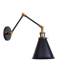 Adjustable Swing Arm Wall Sconce In Matte Metal With E27 Socket Built As A Knockout Go To Nightstand Reading Lamp with a sleek black and gold finish.