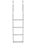 Removable Aluminum Dock Ladder With Four Super Grippy Treads, Built Tough Pontoon Boat Swim Ladder, showing four non-slip steps.