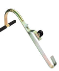 Ladder Roof Hook With Wheel For Safe Rooftop Access, Zinc Plated Steel Construction, Rubber Grip T Bar, Replacement Or Add On