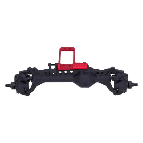 Low Center Of Gravity Front Axle Servo Mount For 1/10 RC Crawlers, Behind The Axle BTA Setup, CNC Aluminum, red mount on axle