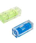 for acrylic Plastic for spirit Level 29mm Green Blue Pair for(Green) shown in green and blue colors, precise bubble measurement.