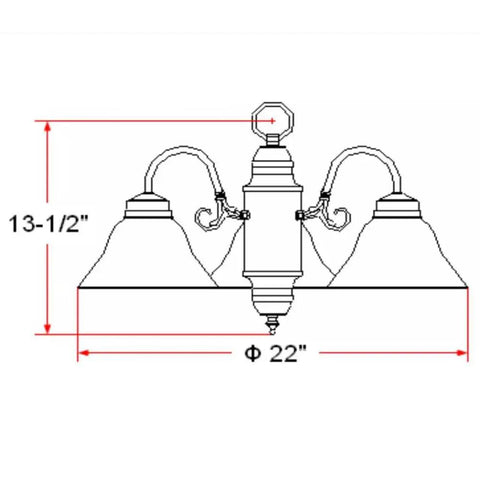 Millbridge 3-Light Indoor Dimmable Chandelier With Alabaster Glass Shades In Satin Nickel For Entryways Foyers And Dining Rooms, dimension diagram