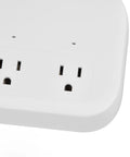 Heavy Duty Smart Surge Protector Power Strip With Four Usb Ports For Fast Phone Charging And Ultra Tidy Home Office Outlet Organization Heavy Hitter Setup white power strip with dual AC outlets.