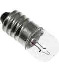 20 Pack Of Premium Quality Epic 12V 3W E10 Warm White Miniature Screw Base Light Bulbs That Handle The Grind For Circuit Testing Equipment Inspection And Socket Replacement Without Breaking A Sweat, close-up of single bulb.