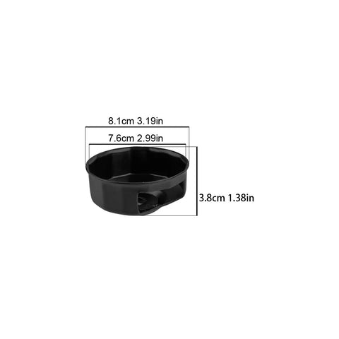 Black oil filter wrench for Harley Davidson, size 8.1cm, Oil Filter Wrench And Oil Change Kit For Harley Davidson With Drip Free Primary Funnel And Crankcase Tools, Viton O Rings, Sportster Dyna Softail Touring Compatible 1999 To 2017