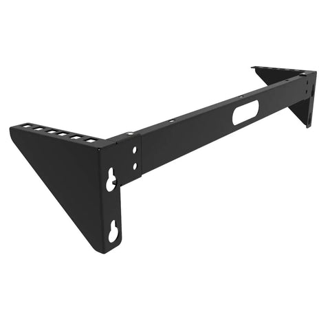 Straight Up Smooth Setup Makes Installing The Hella Sturdy 2U Foldable Wall Mount Patch Panel Bracket, black steel design.