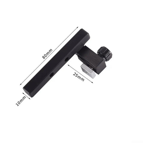 Black aluminum angle pusher from Table Saw Miter Gauge Kit With Adjustable Angle Ruler And Aluminum Guide Rail, with dimensions