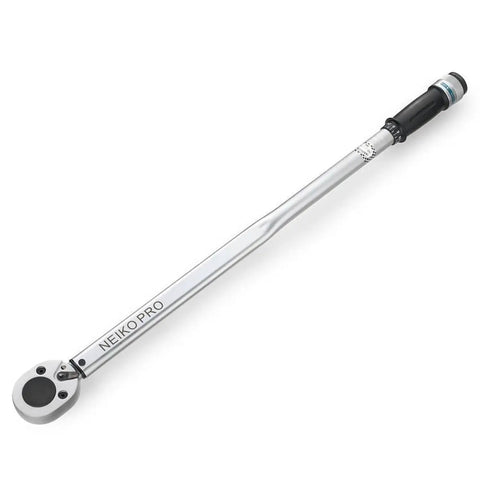 Beefy Three Quarter Inch Drive Torque Wrench With Fifty To Three Hundred Foot Pound Range, Adjustable Click Torque, Cr-V Steel